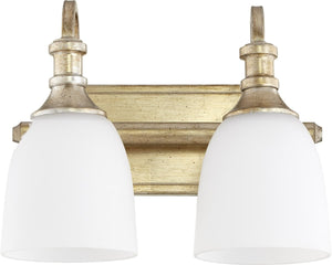 13"W Richmond 2-light Bath Vanity Light Aged Silver Leaf