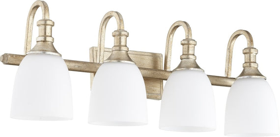 28"W Richmond 4-light Bath Vanity Light Aged Silver Leaf
