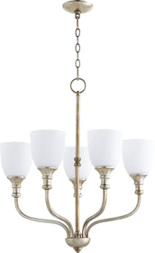 24"W Richmond 5-light Chandelier Aged Silver Leaf