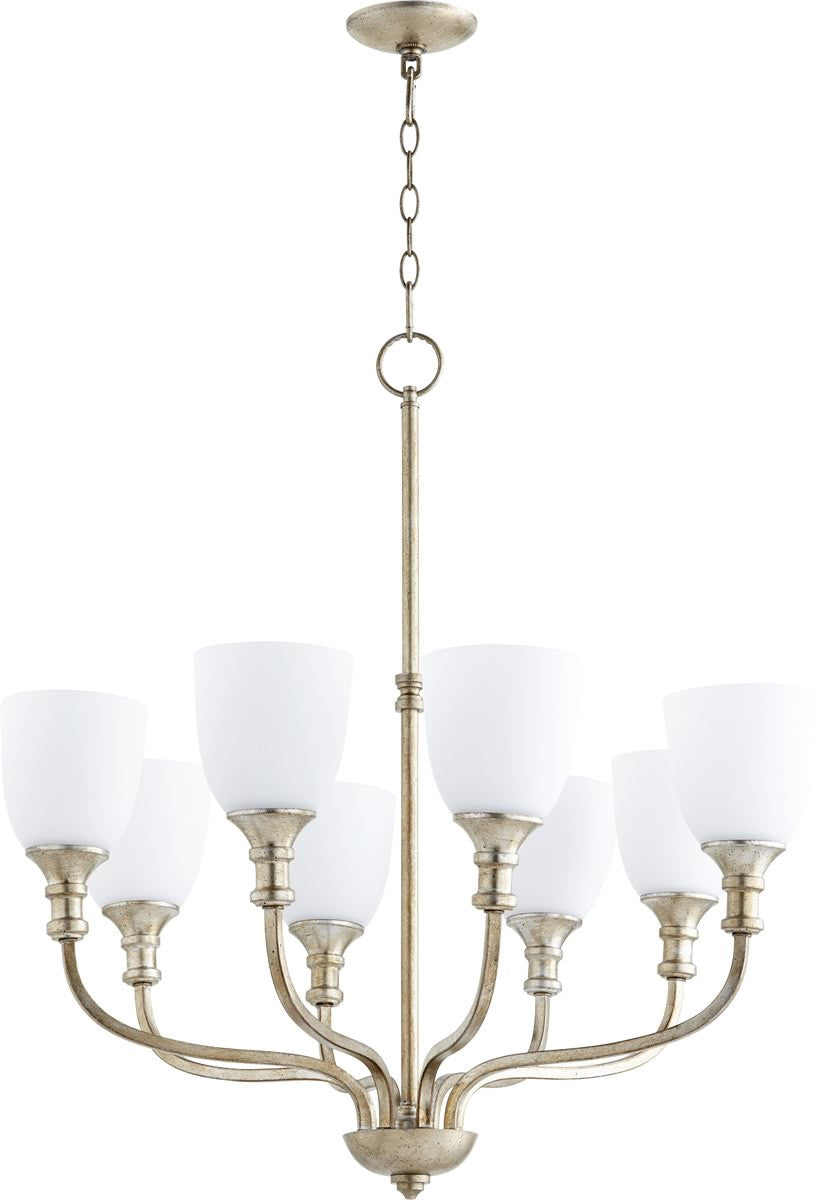 Quorum Richmond 8-light Chandelier Aged Silver Leaf
