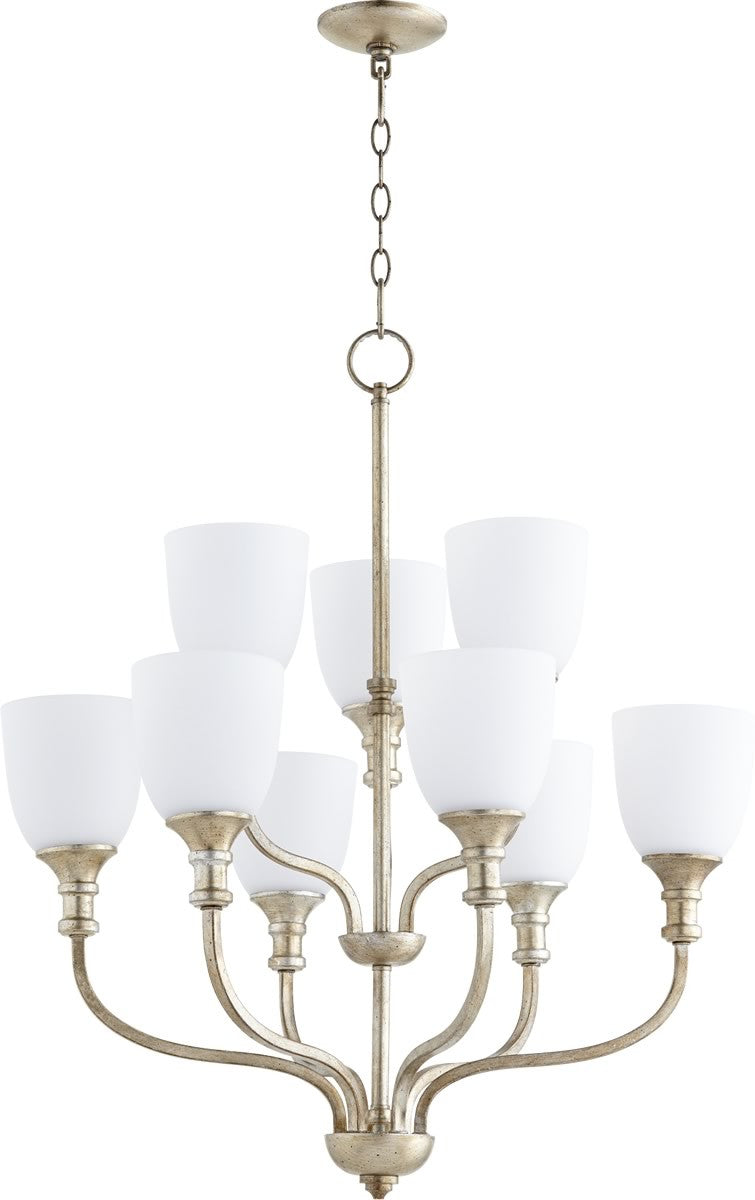 Quorum Richmond 9-light Chandelier Aged Silver Leaf
