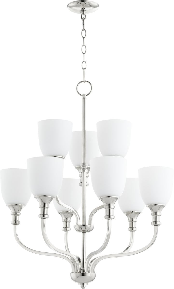 Quorum Richmond 9-light Chandelier Polished Nickel