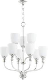 26"W Richmond 9-light Chandelier Polished Nickel