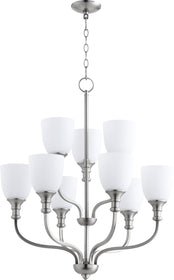 26"W Richmond 9-light Chandelier Satin Nickel