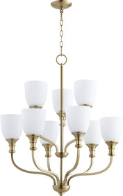 26"W Richmond 9-light Chandelier Aged Brass