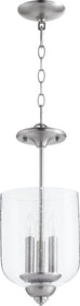 8"W Richmond 3-light Dual Mount Light Fixture Satin Nickel w/ Clear/Seeded