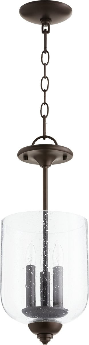 Quorum Richmond 3-light Dual Mount Light Fixture Oiled Bronze w/ Clear/Seeded