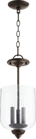 8"W Richmond 3-light Dual Mount Light Fixture Oiled Bronze w/ Clear/Seeded