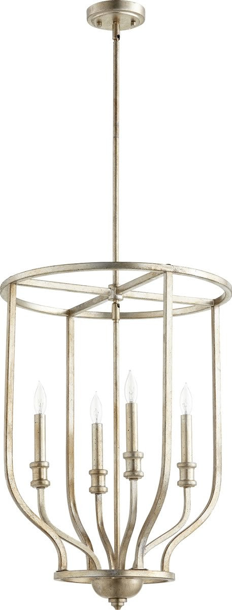 Quorum Richmond 4-light Entry Foyer Hall Chandelier Aged Silver Leaf