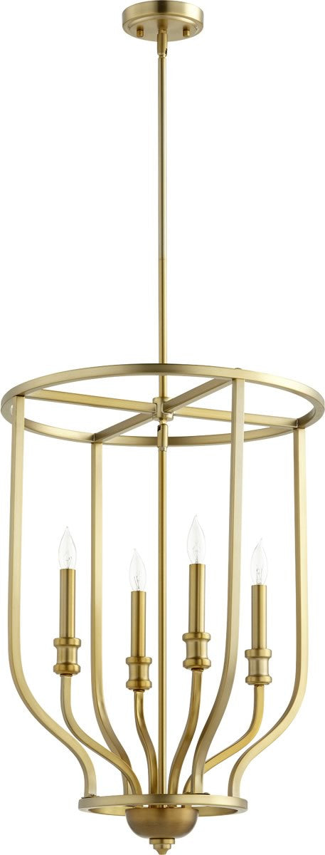 Quorum Richmond 4-light Entry Foyer Hall Chandelier Aged Brass