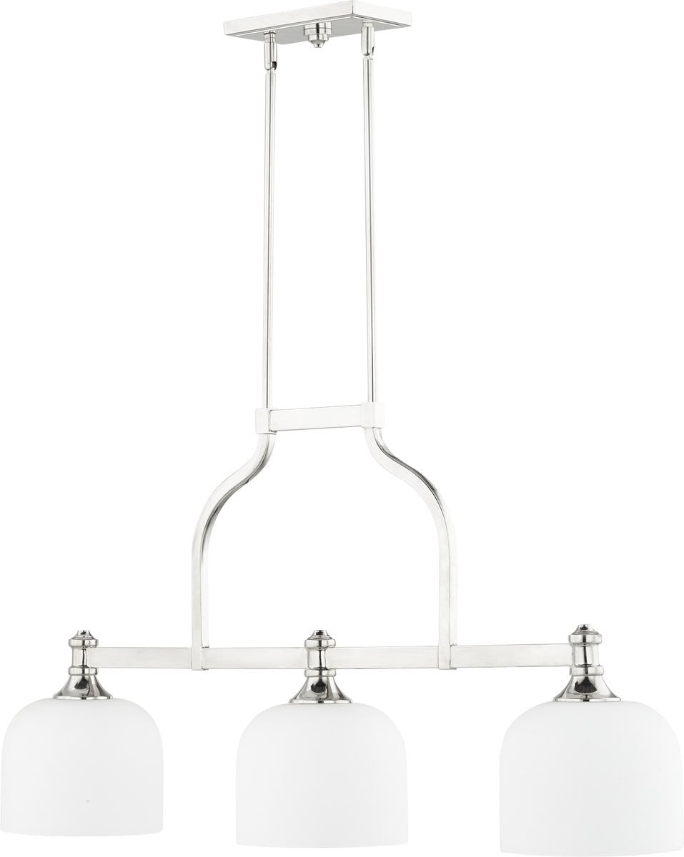 Quorum Richmond 3-light Kitchen Island Light Polished Nickel