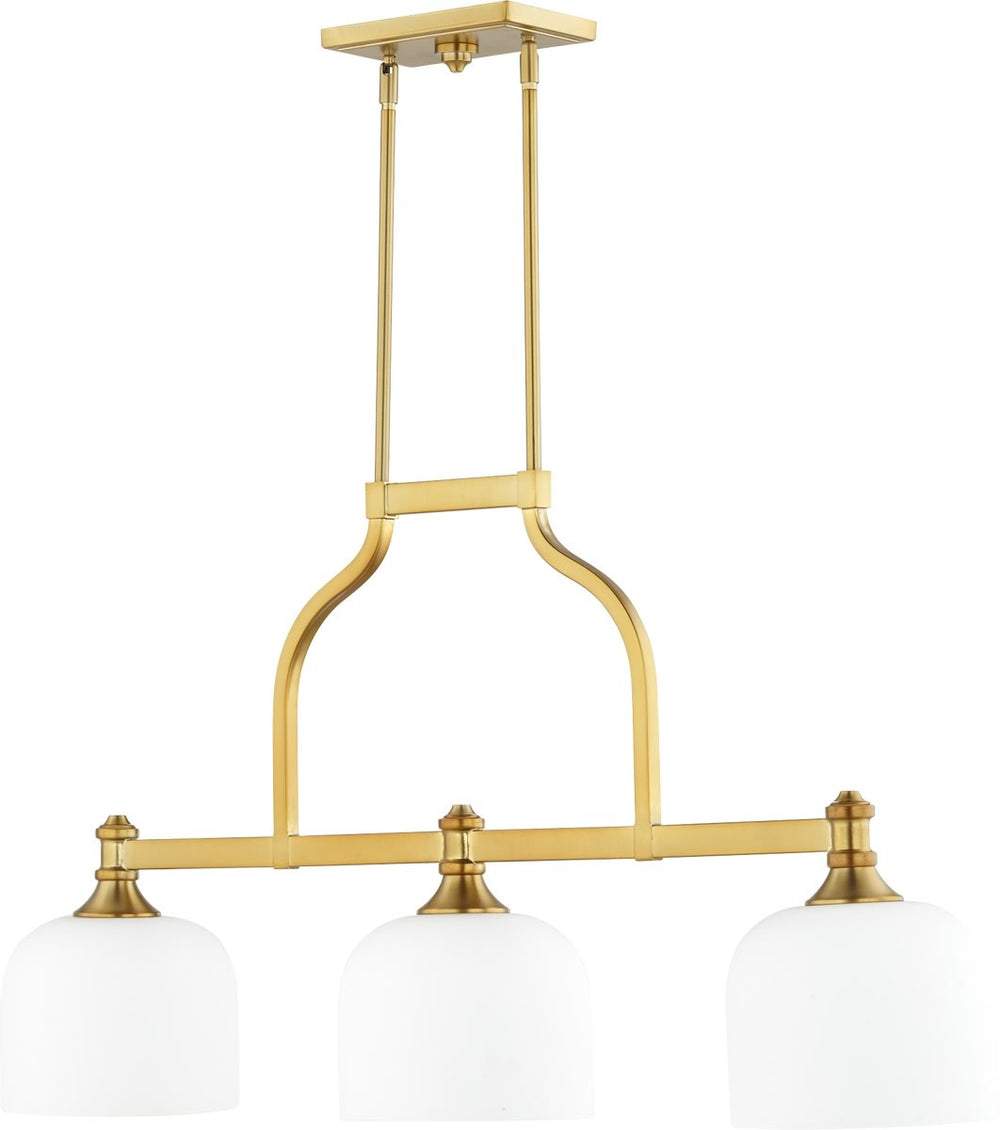 Quorum Richmond 3-light Kitchen Island Light Aged Brass