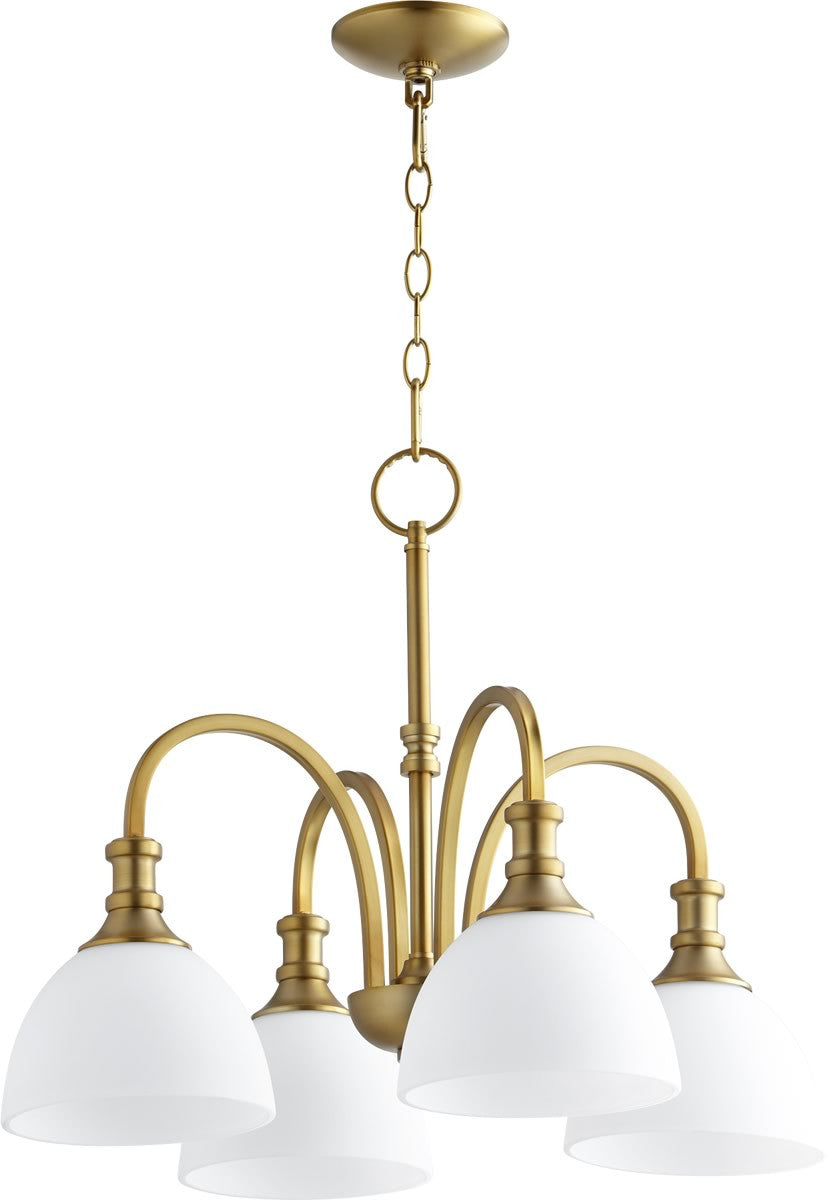 Quorum Richmond 4-light Nook Chandelier Aged Brass