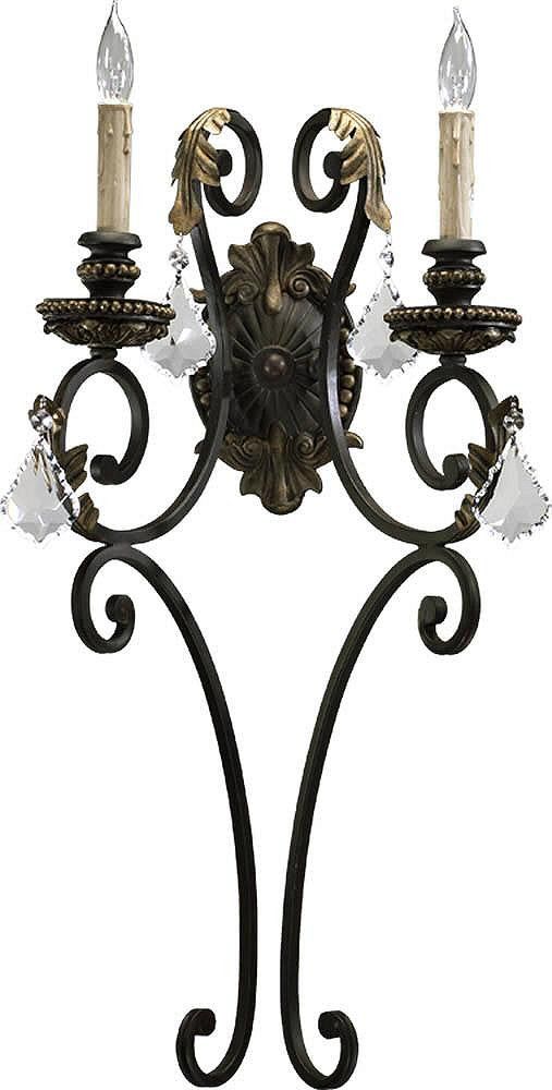 Quorum Rio Salado 2-Light Wall Sconce Toasted Sienna/Mystic Silver 5357244
