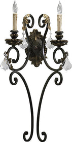 13"W Rio Salado 2-Light Wall Sconce Toasted Sienna/Mystic Silver