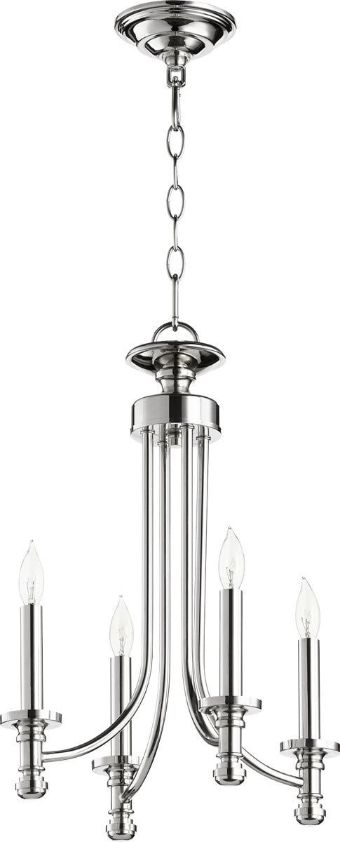 Quorum Rossington 4-light Chandelier Polished Nickel