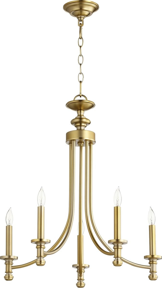 Quorum Rossington 5-light Chandelier Aged Brass