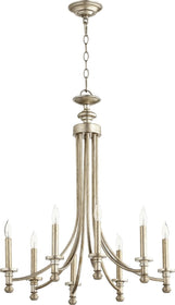 25"W Rossington 8-light Chandelier Aged Silver Leaf