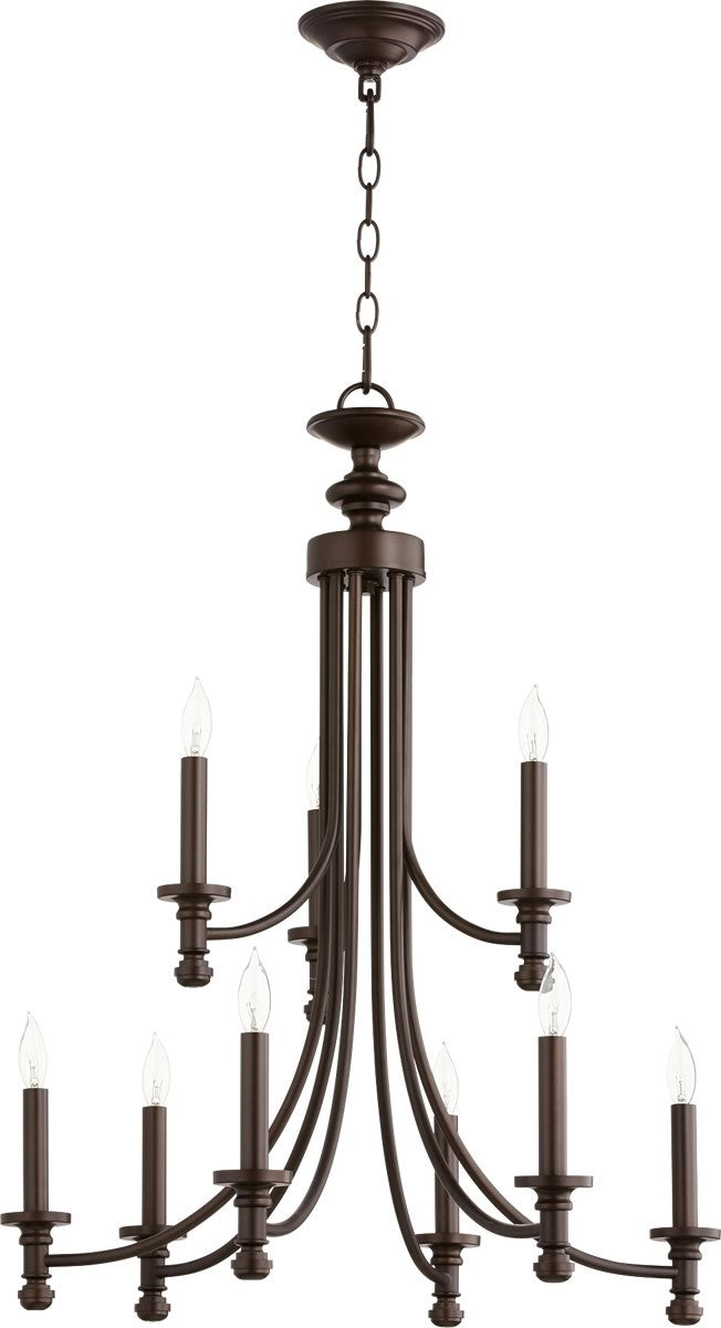 Quorum Rossington 9-light Chandelier Oiled Bronze
