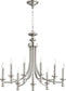 Quorum Rossington 9-light Chandelier Satin Nickel