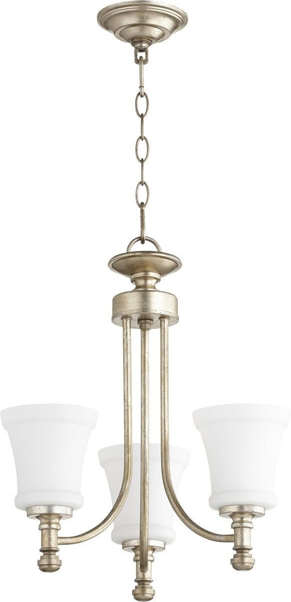 Quorum Rossington 3-light Chandelier Aged Silver Leaf