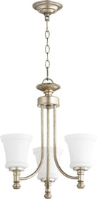 18"W Rossington 3-light Chandelier Aged Silver Leaf