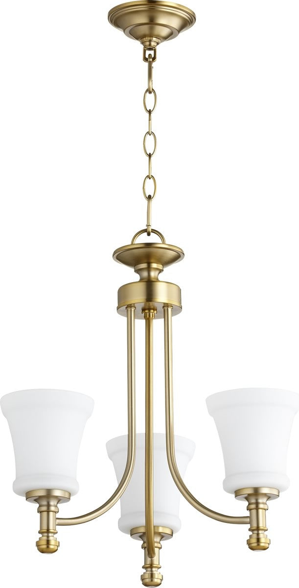 Quorum Rossington 3-light Chandelier Aged Brass