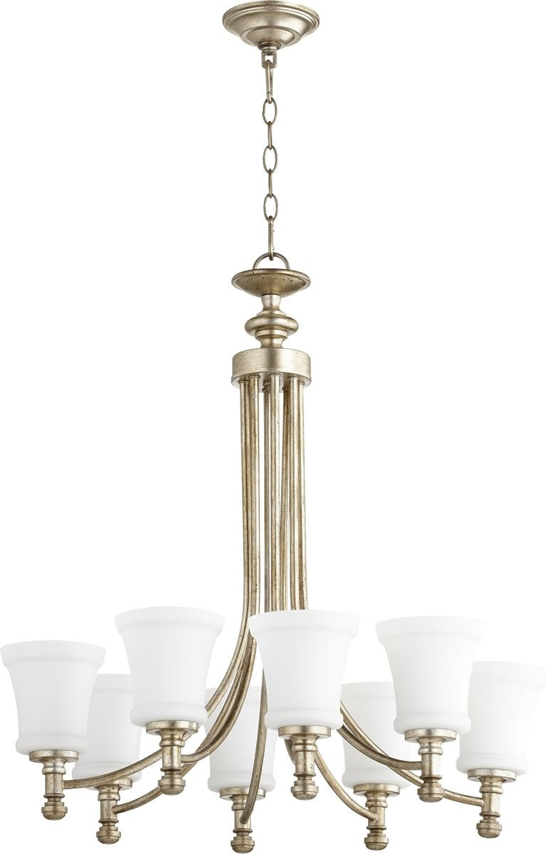 Quorum Rossington 8-light Chandelier Aged Silver Leaf