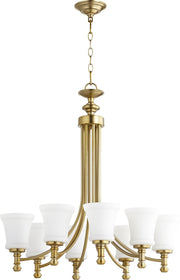 27"W Rossington 8-light Chandelier Aged Brass