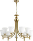 Quorum Rossington 9-light Chandelier Aged Brass
