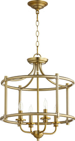 18"W Rossington 4-light Dual Mount Light Fixture Aged Brass