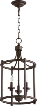 12"W Rossington 3-light Entry Foyer Hall Chandelier Oiled Bronze