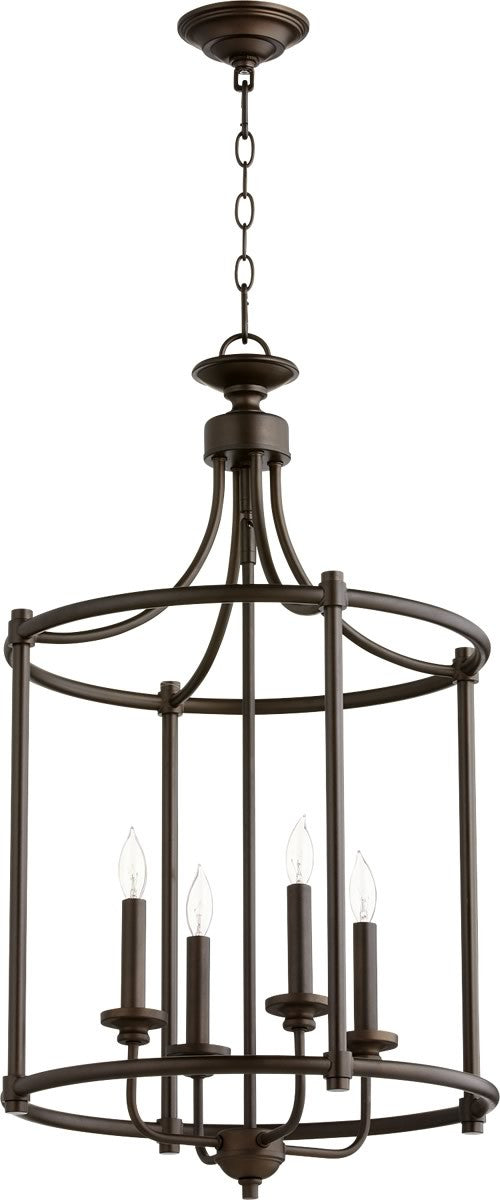 Quorum Rossington 4-light Entry Foyer Hall Chandelier Oiled Bronze