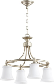 21"W Rossington 4-light Nook Chandelier Aged Silver Leaf