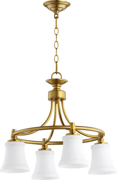 21"W Rossington 4-light Nook Chandelier Aged Brass