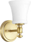 Quorum Rossington 1-light Wall Mount Light Fixture Aged Brass w/ Satin Opal