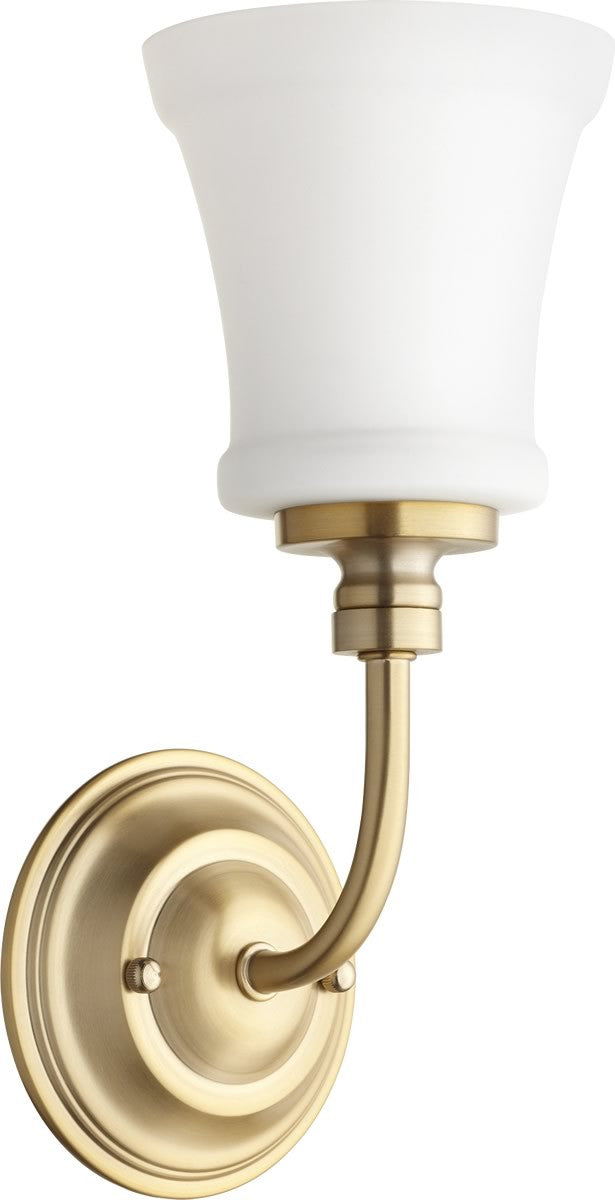 Quorum Rossington 1-light Wall Mount Light Fixture Aged Brass