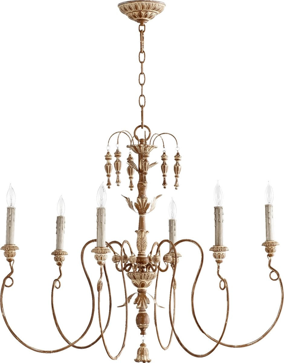 Quorum Salento 6-Light Chandelier French Umber 6006694
