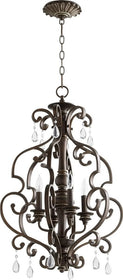 19"W San Miguel 4-light Entry Foyer Hall Chandelier Vintage Copper
