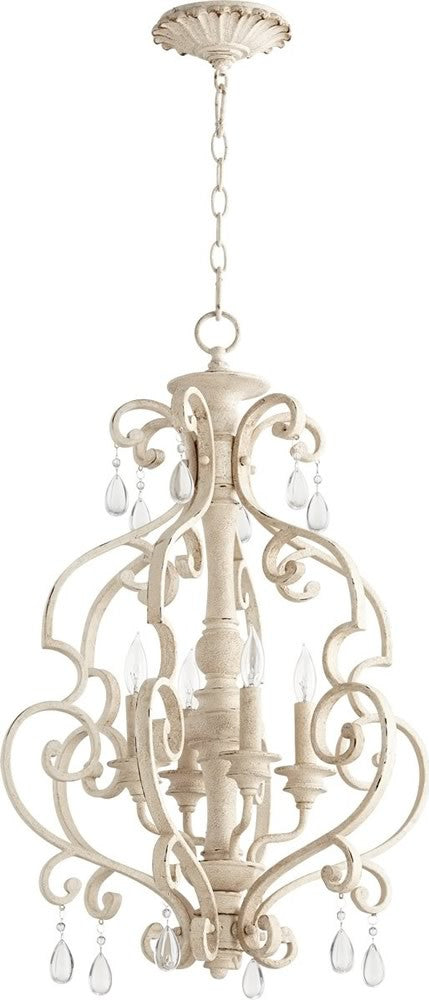 19"W San Miguel 4-light Entry Foyer Hall Chandelier Persian White