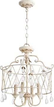 18"W Venice 4-Light Pendant Persian White