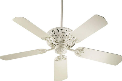 52"W Windsor 5-Blade Ceiling Fan Antique White