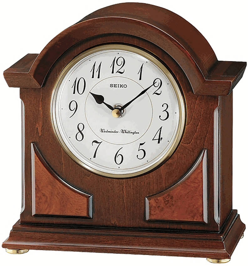 Seiko Clocks Mantel Clock Brown Wooden QXJ012BLH