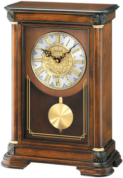13"H Mantel Clock Brown Alder