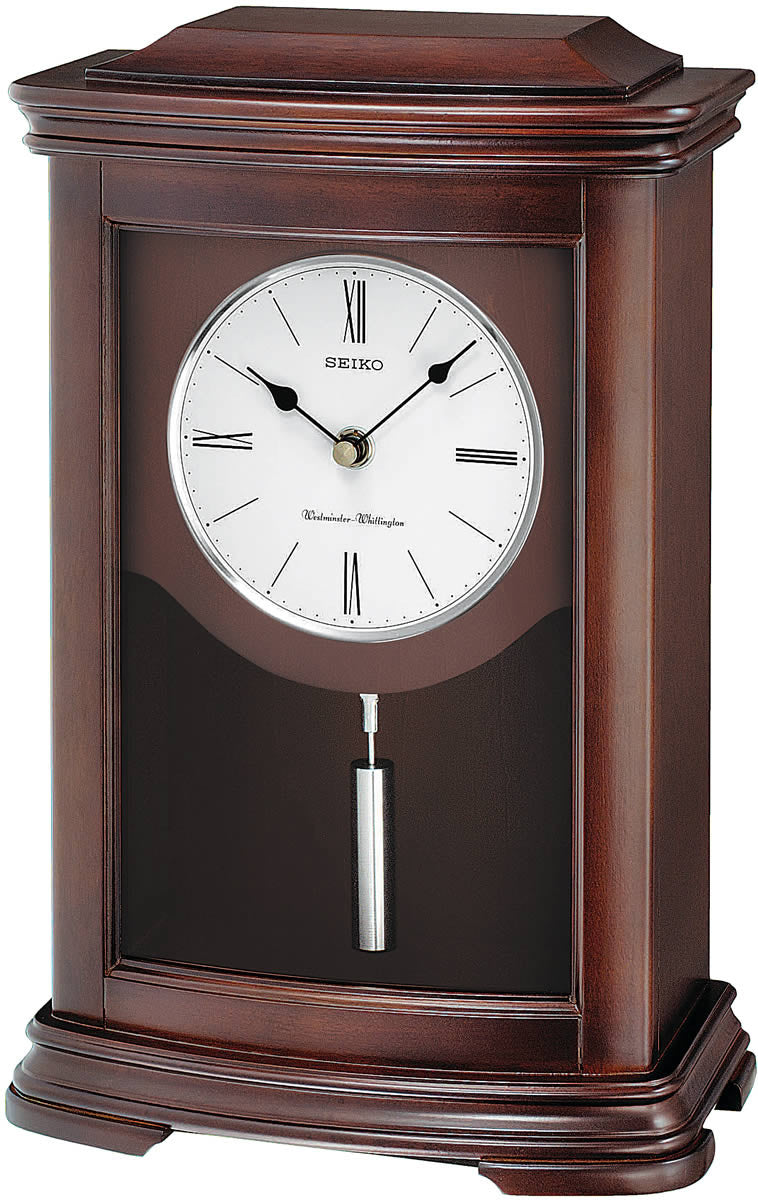 Seiko Clocks Mantel Clock Dark Brown Alder QXQ013BLH