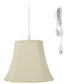 HomeConcept 1-Light Plug In Swag Pendant Ceiling Light Eggshell Shade (7x8)x(12x14)x11