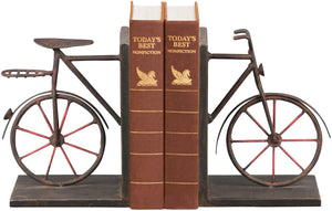 8"H Pair Bicycle Bookends Rusty Brown