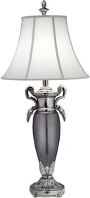 36"H 3-Way Table Lamp Pol Nickel with Black Antique and Blk Nickel