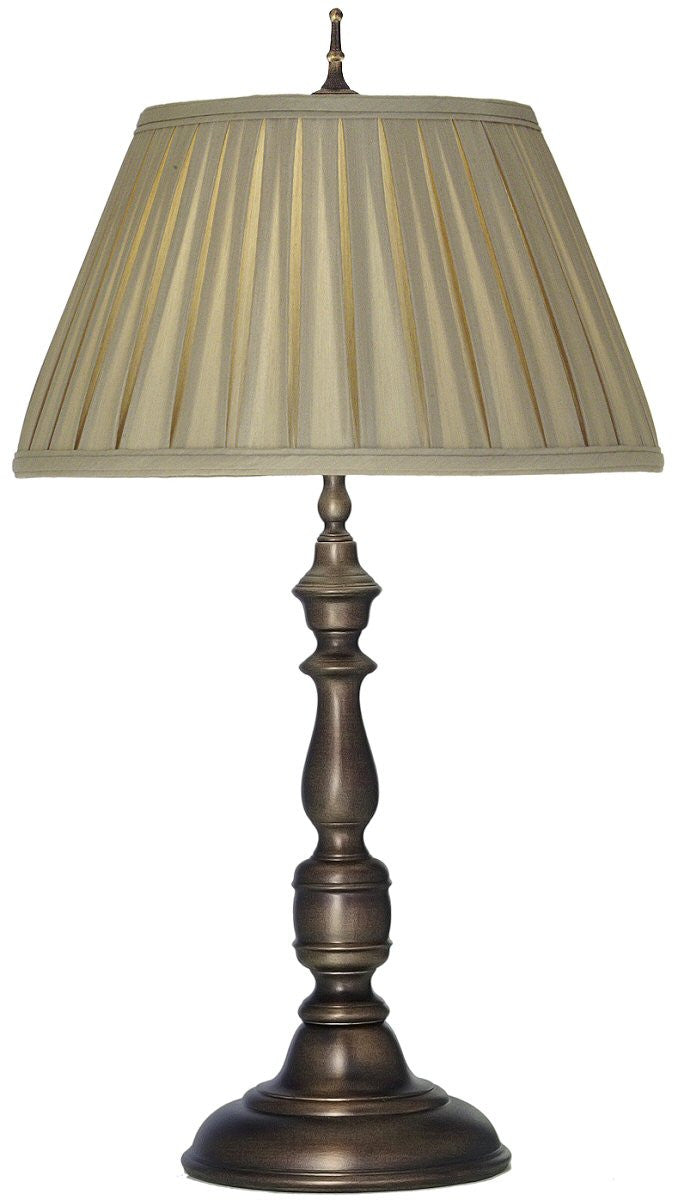 28"H 1-Light 3-Way Table Lamp Antique Old Bronze