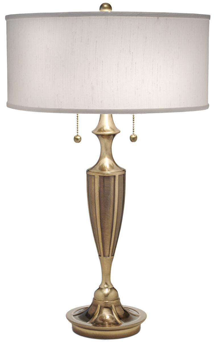 27"H 2-Light Table Lamp Burnished Brass